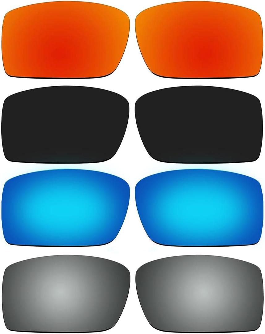 4 Pair Replacement Lenses for Oakley Gascan Sunglasses (Not Fit Gascan S) With Polarized Pack P8-1