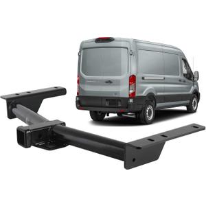 Class 3 Trailer Hitch for Ford Transit-150,Transit-250, Transit-350, 2-inch Hitch Receiver, Black Trailer Hitch Kit, Anti-Rust Gloss Black Powder Coat Tow Hitch (T11)