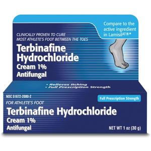 TARO Terbinafine Hydrochloride antifungal Cream 1% - Athletes Foot Cream Extra Strength, relieves itching & Burning, Cures Most Athlete's Foot, Jock Itch & Ringworm