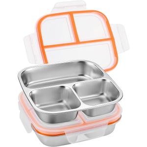 Alphatool 2 Pcs Portable Stainless Steel Snack Containers for Kids