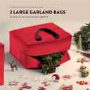 ZOBER Christmas Tree Storage Bag - With 2 Ornaments Accessories/Garland Bags - Fits 9 Ft Trees - 600D Oxford Fabric Christmas Tree Bag For Storage Box For Xmas - Strong, Durable Handles - Red