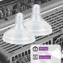 Silicone Nipple for Dr.Brown's Wide-Nick Baby Bottle & Glass Bottles,Level 3 Nipple, Fast Flow, 6m+, 6 Count