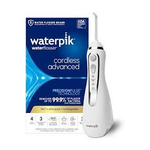 Waterpik Cordless Advanced 2.0 Water Flosser For Teeth, Gums, Braces, Dental Care With Travel Bag and 4 Tips, ADA Accepted, Rechargeable, Portable, and Waterproof, White WP580