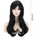 Akstore 28 inch Fashion Wigs Long Wavy Curly Hair Cosplay Wig & Wig Cap (Black)
