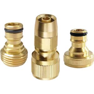 Garden Expandable Hose Repair Kit,Flexible Hose Fittings Brass Faucet Hose Adapter Collapsible Garden Hose End Replacement,3/4 Inch GHT Male and Female Quick Connector Water Hose Extender,1 Set