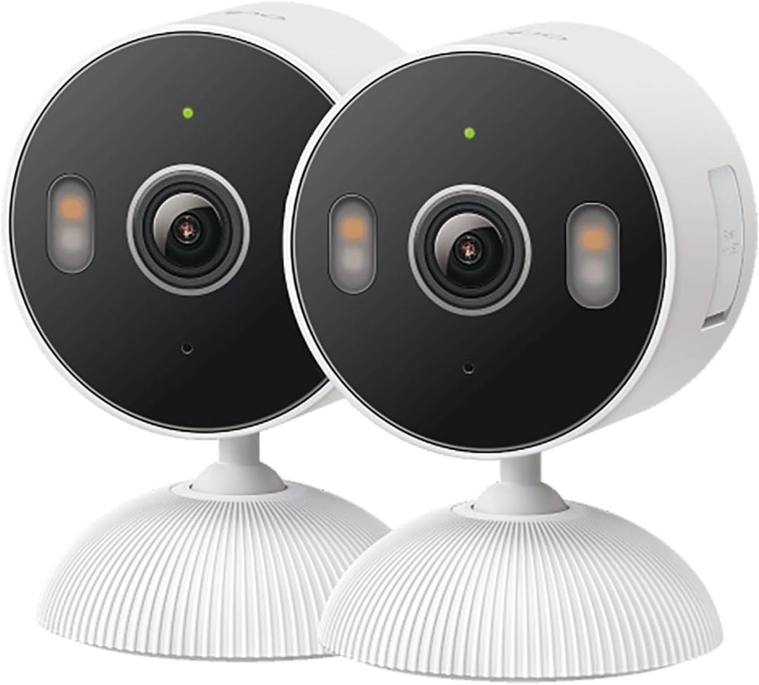 Tapo 2K Indoor/Outdoor Wired Security Camera - Works as a Baby Monitor & Pet Camera, Person/Motion/Baby Cry Detection, 2-Way Audio, Siren, Subscription-Free SD Storage or Optional Cloud, C113 (2-Pack)