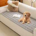 MYSKY HOME Couch Covers for 3-4 Cushion Sofa Pet Friendly, Couch Cover for Dogs, Sofa Covers for Pets Washable, Soft Non-Slip Sofa Slipcovers Furniture Protector Covers, Light Grey, 27.6" x 82.7"
