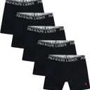 POLO RALPH LAUREN boys 5-pack Boxer Briefs (Medium, Black)