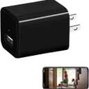 Mini Security Camera USB Charger HD 1080P with Motion Detection for Pet Nanny Use,Remote View for Home Security(NO Audio)