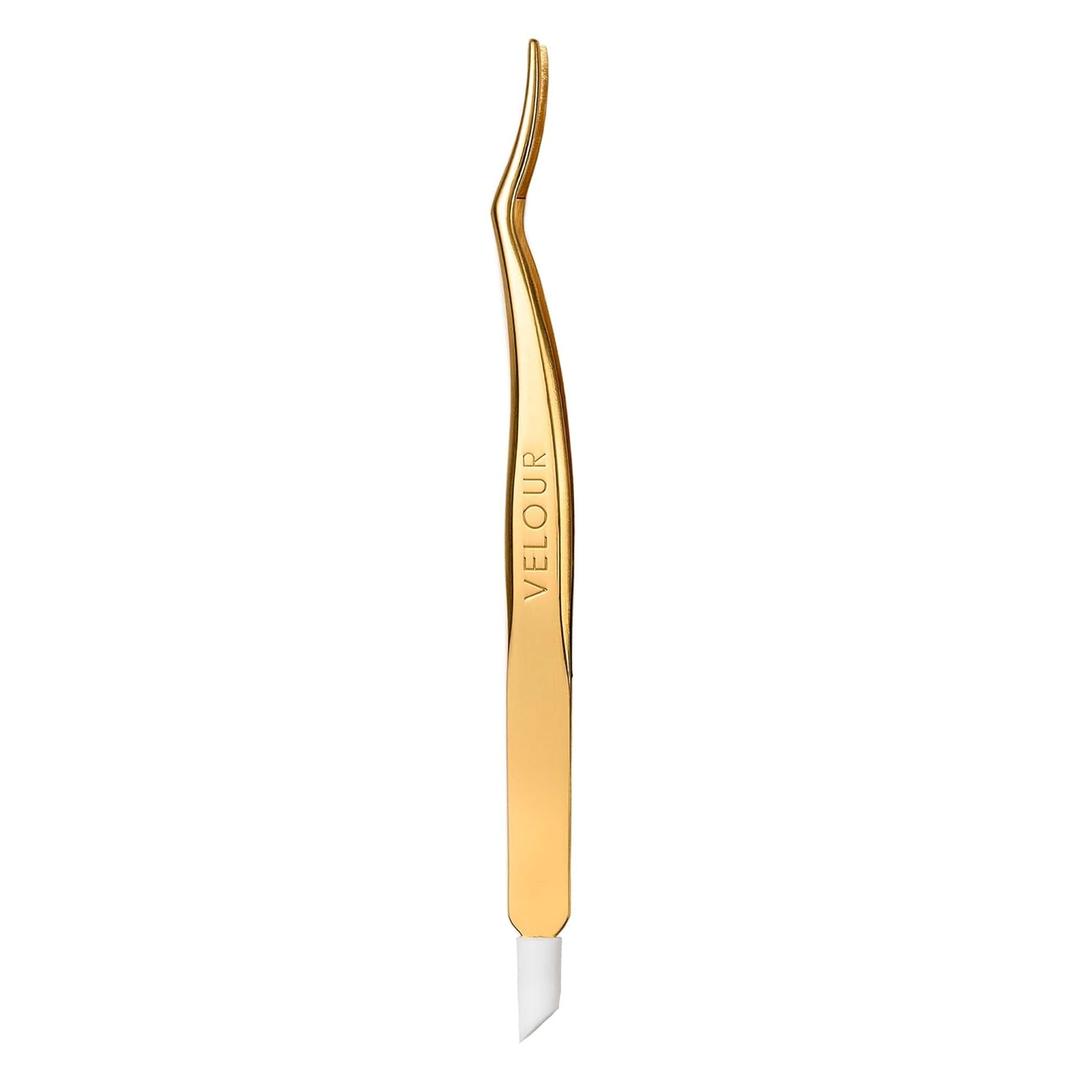 Velour Too Real Xtension Lash Applicator | Gold Stainless Steel | Double Ended Lash Tool for Easy False Eyelash Application