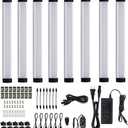 AIBOO LED Under Cabinet Lighting Kit, Plug in Strip Lights with Dimmer Switch for Kitchen Cabinet Counter, Closet, Bedroom Lighting24w-8 Bars kit-2700K) (Warm White)