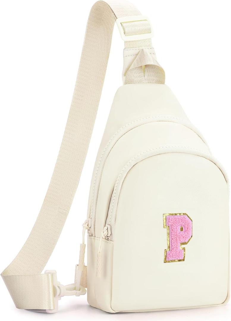 Birthday Gift for 5 6 7 8 9 10 11 12 13 14 15 16 Year Old Girls Fanny Pack Crossbody Bags for Women,Cute Trendy Stuff - Cream,P