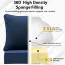Outdoor Seat Cushion Set 24 x 22 Inch,Olefin Fabric Deep Seat Patio Cushions,Patio Furniture Cushions with Removable Cover,Rain-Proof and Fade Resistant Bottom & Back Cushion with Pillow,1 Set