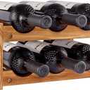 Niep Wine Rack 6 Bottle 2-Tier Wood Wine Storage Easy-Assembly Space-Saving for Wine Lovers,Kitchen Wine Organizer for Countertop,Table Top,Pantry, Home,Room Decor,Bar,Cellar Basement (2-Tiers)