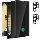 Xiezezei 2+2 Pack Privacy Screen Protector Compatible with Galaxy S23 Ultra 5G - 2 Tempered Glass Film + 2 Camera Lens Protectors, High Clarity, Bubble Free, Anti-Spy Protection