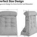 23" H Bed Wedge Reading Pillow with Adjustable Headrest, Reading Pillow for Sitting in Bed Couch Adult Backrest Pillow for Neck Back Lumbar Support with Removable Washable Cover Light Gray
