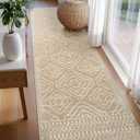 Wonnitar Moroccan Washable Kitchen Runner Rug 2'6"x8', Non-Slip Boho Rug Runners for Hallways, Farmhouse Floor Carpet Soft Runner for Bathroom Hall Entyway (Kakhi,2'6"x8')