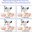 XIXILAND Baby Spiral Plush Toys, Black and White Baby Car Seat Toys, High Contrast Infant Newborn Toy 0-6 Months for Stroller Crib Mobile, Sensory Toy Best Gift for 0 3 6 9 12 Months Boys Girls