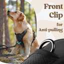 rabbitgoo Dog Harness for Large, No Pull Pet Harness with 3 Buckles, Adjustable Soft Padded Vest with Control Handle, Walking Reflective Pet Vest for Large Dogs, Black, L