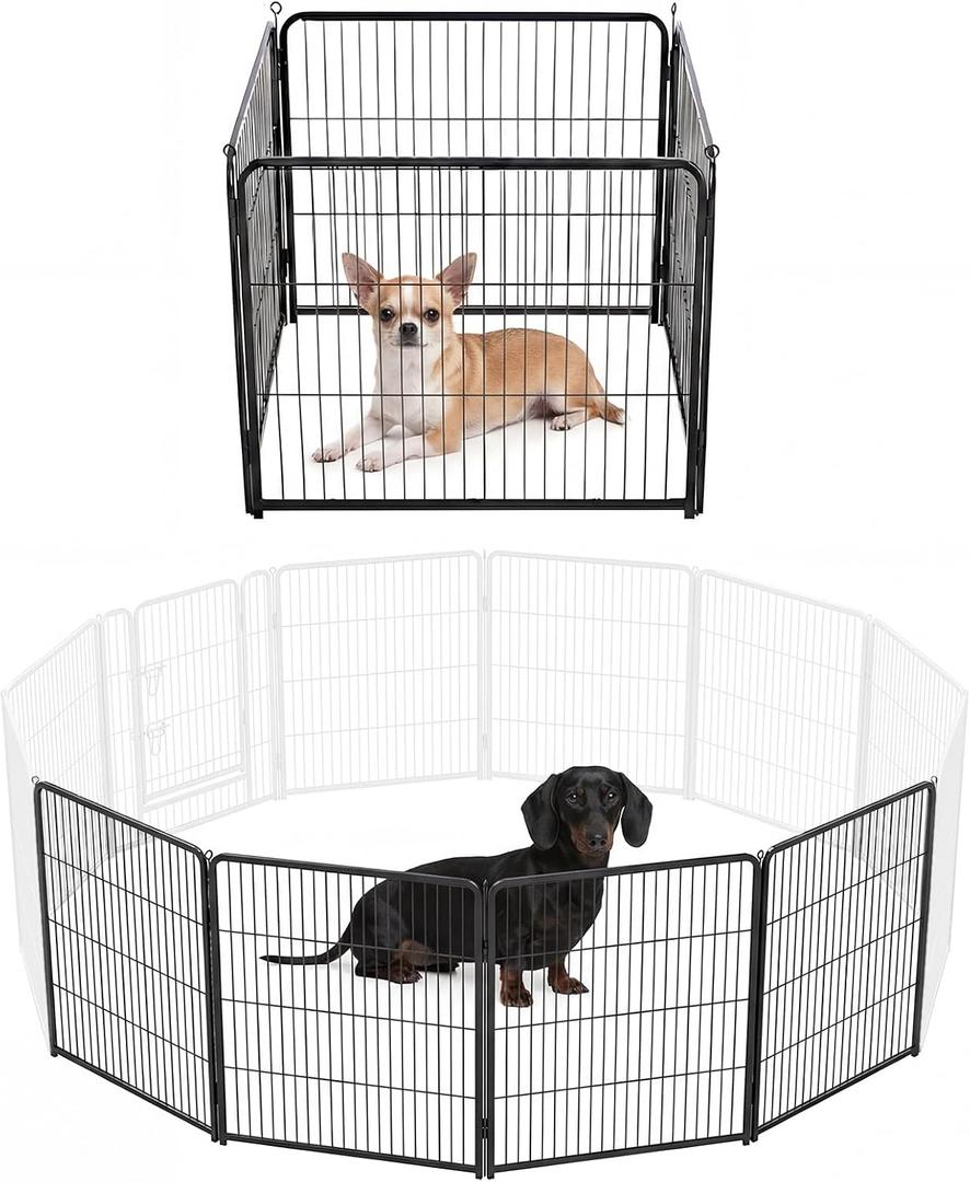 NEWBULIG Dog Playpen Indoor 4 Panels 24 Inch, Metal Outdoor Dog Fence Pen