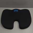 Everlasting Comfort Doctor Recommended Memory Foam Seat Cushion for Office Chairs & Car - Ergonomic Office Desk Accessories - Cushions for Tailbone Pain Relief, Sciatica & Back Support Pillow (01. Black)