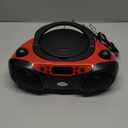 GPX BC232R Portable TopLoading CD Boombox with AM/FM Radio and 3.5mm Line in for MP3 Device  Red/Black