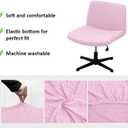 Sunflower Jacquard Armless Chair Cover, Elastic Criss Cross, Mid Back Wide Seat (Pink)