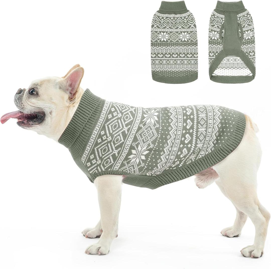 HOMIMP Dog Sweater Argyle - Warm Sweater Winter Clothes Puppy Soft Coat, Ugly Dog Clothes for Small Medium and Large Dogs, Pet Clothing Boy Girl, Grey M