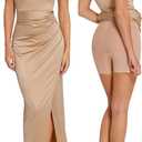 Popilush Womens Shapewear Maxi Dress Multi Way Wear Off The Shoulder Bodycon Long Cocktail Formal Dresses (Small, Champagne)