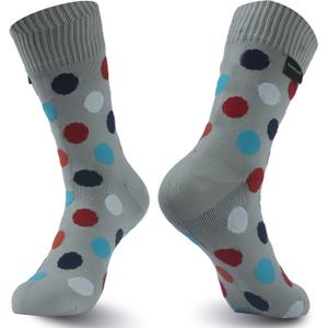 RANDY SUN Waterproof Breathable Socks, [SGS Certified] Unisex Novelty Skiing Trekking Hiking Wading Trail Socks (Medium, 1 Pair-grey&color Dots)