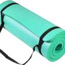 Signature Fitness Extra Thick High-Density Foam Yoga Mat Multiple Thicknesses (1/2" & 1") / Multiple Colors Double-Sided Non-Slip Surface with Carrying Strap for Pilates, Yoga & Home Workouts