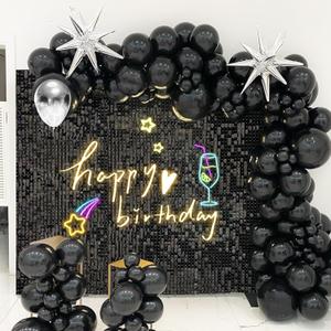 Black Shimmer Wall Backdrop,Shiny Sequins,36 Pcs Sequins Backdrop Decoration Panels,Photo Background Decorations for Birthday Party Wedding Engagement Anniversary Graduation Baby Shower