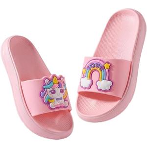 Kids Sandals Girls Cloud Slides Boys Pillow Slippers Pink 9.5/10 Toddler