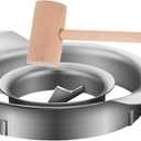 Pomegranate Peeler Stainless Steel Pomegranate Deseeder Pomegranate Arils Removal Tool Non-Slip Pomegranate Seed Remover 4.8x2.4 inch Bowl and Wood Hammer Pomegranate Peeling Tool (peeler)