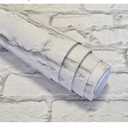 Premium 3D Textured Embossed White Brick Wallpaper for Home Decor, Elegant Wall Paper, Double Roll 33ft x 21in, Made in Ukraine, Loft Wallpapers for Living Room, Bedroom or Office (Not Peel and Stick)