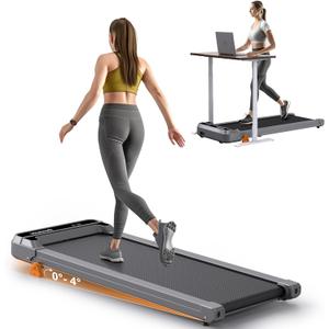Walking Pad Treadmill with Incline, 3-Levels 300 lbs Capacity 4 in 1 Portable Under Desk Treadmill for Home Office Apartment, Mini Space-Saving Compact Design, 2.5HP Ultra-Quiet, Heavy Duty Gray