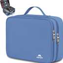 MATEIN Electronics Organizer, Cable Organizer Bag Electronic Accessories Case with Handle for Cable, Cord, Tablet, Charger, Phone, Double Layers Tech Case Travel Gifts for Men and Women, Blue (Medium)