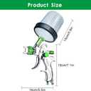 HVLP Paint Sprayer with 10pcs 600ML Mixing Quick Cup,Spray Paint Gun Set Contain 3 Nozzles 1.4/1.7/2mm &Pressure Gauge,Sprayer Gun for Car Painting,Furniture Surface Spraying (Green-Spray Gun Kit)