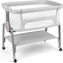 Cowiewie Bassinet Bedside Sleeper, Lightweight Portable Crib, Silver Gray