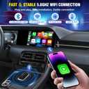 EZHAUS Wireless CarPlay Adapter, 2025 Upgraded Plug & Play Convert Wired to Wireless for iPhone, Low Latency Car Play Adapter Wired CarPlay to Wireless, Mini Car Play Dongle for iOS 10+(Black Gray)