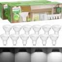 Dimmable GU10 LED Light Bulbs - 5W, Daylight White (5000K), 700 Lumens, Wide 110 Flood Beam, Great for Recessed and Track Lighting in Kitchens, Living Rooms, and Bedrooms, 12-Pack