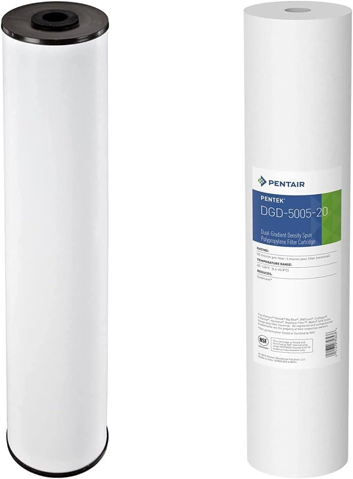 Pentair Pentek Big Blue Water Filters (RFFE20-BB + DGD-5005-20) (1 Count (Pack of 1))