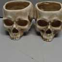 RMM Halloween Decoration Retro Human Skull Head Flower Pot Planter Bed Box Container Replica Home Bar Décor,Clear 2 Pack