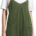 DNFUN Womens Sleeveless Rompers Loose Strap Shorts Overalls Oneise Outfits Summer Casual Jumpsuits (Small, Armygreen)