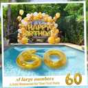 HyDren 48 Inch Inflatable Number Pool Float Giant Balloon Style Birthday Pool Party Decoration, Summer Outdoor Floating Fun, Large Inflatable Photo Prop for Teens, Adults, Women and Men, Gold