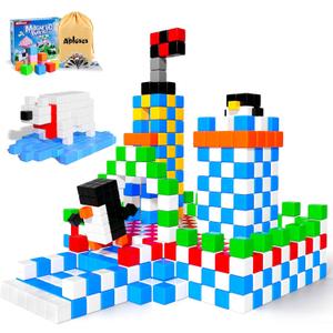 Magnetic Blocks, Magnet Building Toys for Toddlers, Preschool Sensory Autism STEM Toys for 3+ Year Old Boys & Girls, Magnetic Cubes as for Kids Ages 3-5 4-8