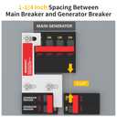 Joinfworld Generator Interlock Kit Compatible with ITE, Murray, Gould, Thomas, Siemens and Betts, 150 or 200 Amp Panels, 1 1/4 Inches Spacing Between Main and Generator Breaker