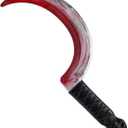 Spooktacular Creations Halloween Fake Plastic Sickle Weapon Toy Knife Prop Fake Grim Scythe Weapons for Halloween Costume Accessories, Zombie Costume