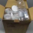 Plastic 50 Oz Water Carafe with Flip Top Lid, Set of 6 Square Base Clear Plastic Juice Container Pitcher - for Water, Iced Tea, Juice, Beverage, Lemonade, Milk and Mimosa Bar - HAND WASH ONLY