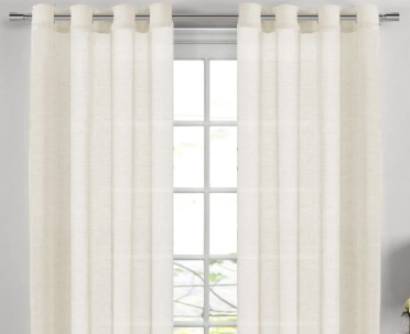 H.VERSAILTEX Natural Linen Semi Sheer Curtains for Living Room Extra Long Curtains Made of Rich Linen Soft Material, Nickel Grommet Window Panel Drapes (Set of 2, 52 by 108 Inch, Ivory)
